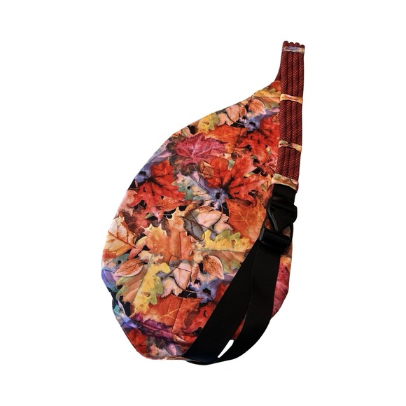 KAVU Rope Sling Crossbody Bag Leaf Me Be 10L HTF Autumn Fall Leaves Print - Picture 6 of 8